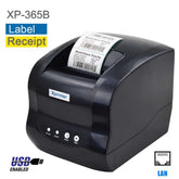 X PRINTER XP-365B 3 INCH THERMAL RECEIPT AND LABEL PRINTER WITH USB+LAN INTERFAC,127MM/S PRINTING SPEED BLACK COLOUR
